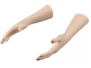 Female Hands Gesture 01 Base Mesh 3D Model
