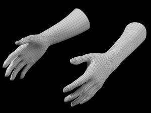 Female Hands Gesture 01 Base Mesh 3D मॉडल
