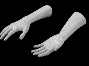 Female Hands Gesture 01 Base Mesh 3D Model