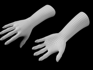 Female Hands Gesture 01 Base Mesh 3D मॉडल