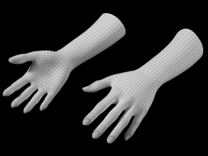 Female Hands Gesture 01 Base Mesh 3D मॉडल