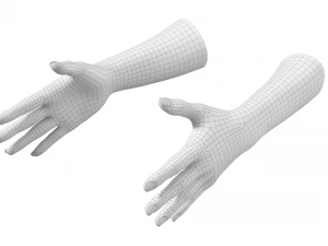 Gesto delle mani femminili 02 Maglia di base Modello 3D