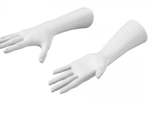 Gesto delle mani femminili 02 Maglia di base Modello 3D