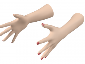Female Hands Gesture 03 Base Mesh 3D Model