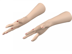 Female Hands Gesture 03 Base Mesh 3D Model