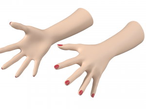 Female Hands Gesture 03 Base Mesh 3D Model