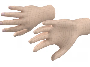 Maglia base mano maschile 02 Modello 3D