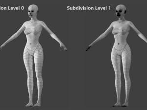 Maglia base stilizzata femminile 01 A-Pose Modello 3D