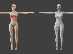 Stylized Female 01 T-Pose Base Mesh Modelo 3D
