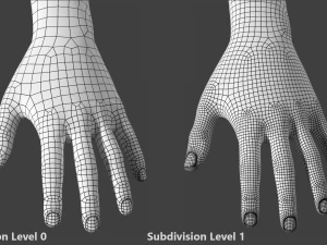 Stilisiertes weibliches 01 T-Pose-Basisnetz 3D Modell