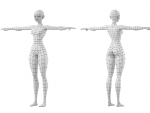 Stylized Female 02 Base Mesh Modèle 3D