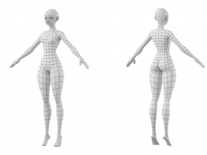 Stylized Female 02 Base Mesh Modèle 3D