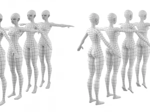 Stylized Female 02 Base Mesh 3D Model