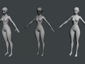 Stylized Female 02 Base Mesh Modèle 3D