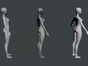 Stylized Female 02 Base Mesh Modèle 3D