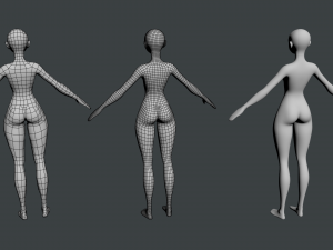 Stylized Female 02 Base Mesh Modèle 3D