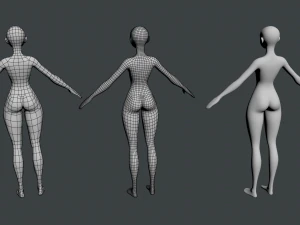 Stylized Female 02 Base Mesh 3D Model