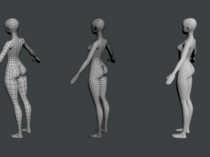 Stylized Female 02 Base Mesh Modèle 3D