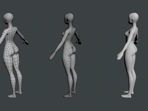 Stylized Female 02 Base Mesh 3D Model