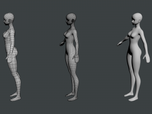 Stylized Female 02 Base Mesh Modèle 3D