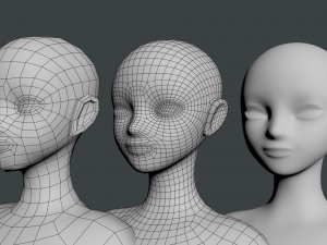 Stylized Female 02 Base Mesh Modèle 3D
