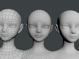 Stylized Female 02 Base Mesh Modèle 3D