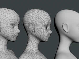 Stylized Female 02 Base Mesh 3D Model