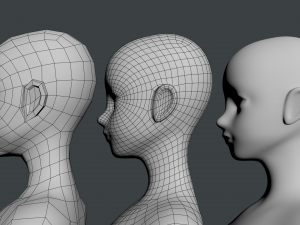 Stylized Female 02 Base Mesh Modèle 3D