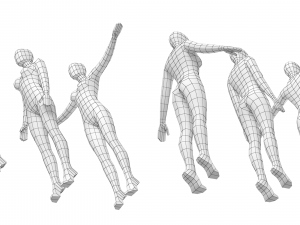 Natural Female On Toes In 3 Modeling Poses Base Mesh Modello 3D