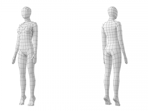 Natural Female On Toes In 3 Modeling Poses Base Mesh Modello 3D