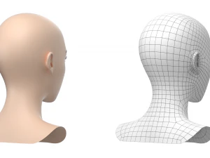Maglia base testa femminile stilizzata 01 Modello 3D