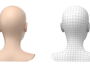 Maglia base testa femminile stilizzata 01 Modello 3D