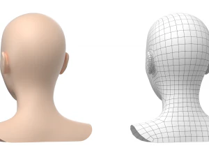 Maglia base testa femminile stilizzata 01 Modello 3D