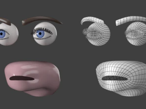 Maglia base testa femminile stilizzata 01 Modello 3D