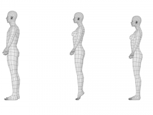 Natural Male and Female in A-Pose Base Mesh 3D 模型