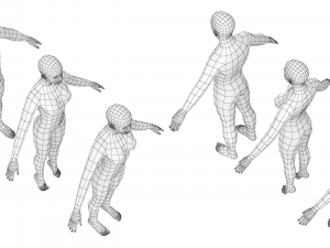 Natural Male and Female in A-Pose Base Mesh 3D 模型