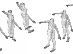 Maschio e femmina naturali in maglia di base A-Pose Modello 3D