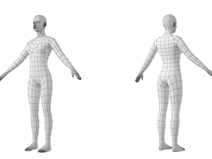 Natural Male and Female in A-Pose Base Mesh 3D 模型