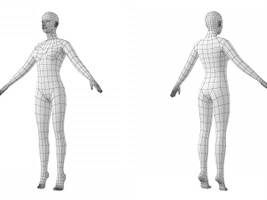 Natural Male and Female in A-Pose Base Mesh 3D 模型