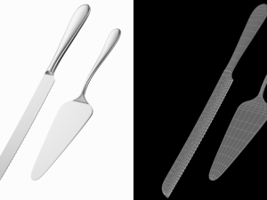 Cake Pie Pizza Knife and Server Generic Cutlery 3D Model