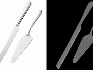 Cake Pie Pizza Knife and Server Generic Cutlery 3D Model