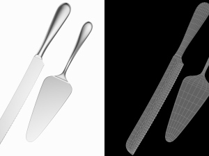 Cake Pie Pizza Knife and Server Generic Cutlery 3D Model