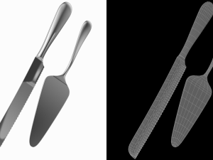 Cake Pie Pizza Knife and Server Generic Cutlery 3D Model