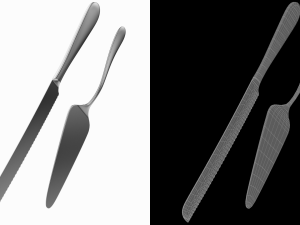 Cake Pie Pizza Knife and Server Generic Cutlery 3D Model
