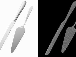 Cake Pie Pizza Knife and Server Generic Cutlery 3D Model