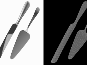 Cake Pie Pizza Knife and Server Generic Cutlery 3D Model