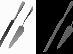 Cake Pie Pizza Knife and Server Generic Cutlery 3D Model