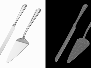 Cake Pie Pizza Knife and Server Classic Cutlery Modello 3D
