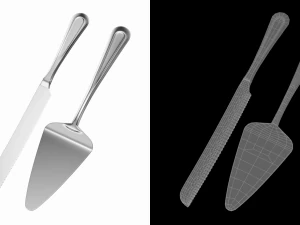 Cake Pie Pizza Knife and Server Classic Cutlery 3D Model