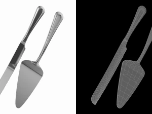 Cake Pie Pizza Knife and Server Classic Cutlery 3D Model